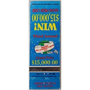 Matchbook Cover Prizemasters Hidden Hollywood Trivia III Ad Beverly Hills CA